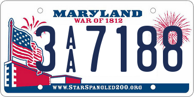 MD license plate 3AA7188