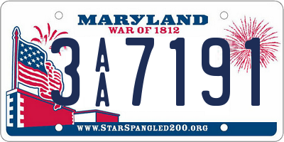 MD license plate 3AA7191