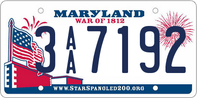 MD license plate 3AA7192