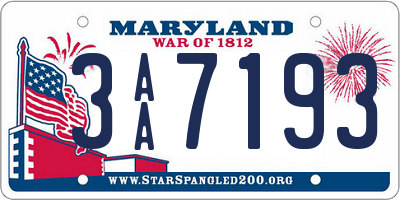 MD license plate 3AA7193