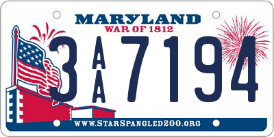 MD license plate 3AA7194
