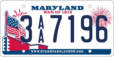 MD license plate 3AA7196