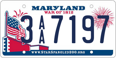 MD license plate 3AA7197