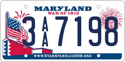 MD license plate 3AA7198