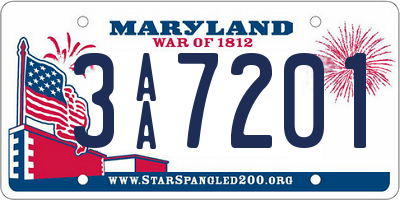 MD license plate 3AA7201