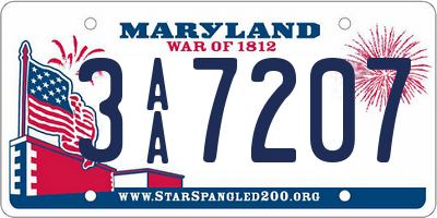 MD license plate 3AA7207