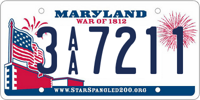 MD license plate 3AA7211