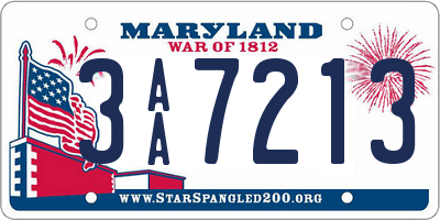 MD license plate 3AA7213