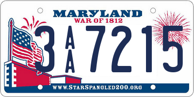 MD license plate 3AA7215