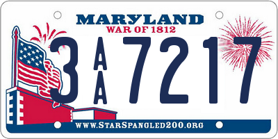 MD license plate 3AA7217