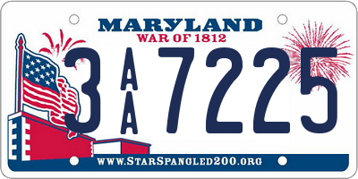 MD license plate 3AA7225