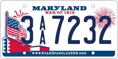 MD license plate 3AA7232