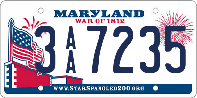 MD license plate 3AA7235