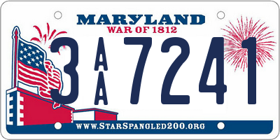 MD license plate 3AA7241