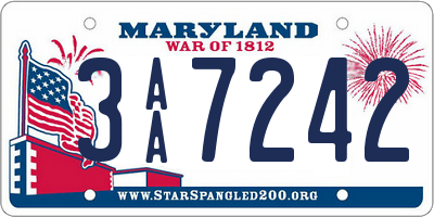 MD license plate 3AA7242