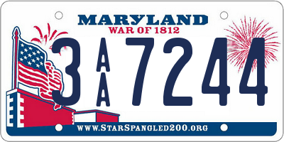 MD license plate 3AA7244