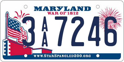 MD license plate 3AA7246