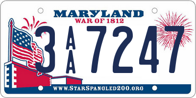 MD license plate 3AA7247