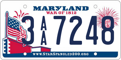 MD license plate 3AA7248