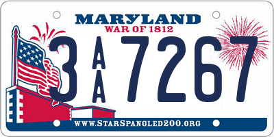 MD license plate 3AA7267