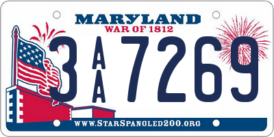 MD license plate 3AA7269