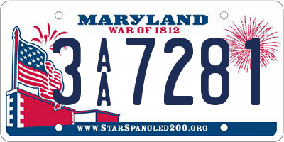 MD license plate 3AA7281