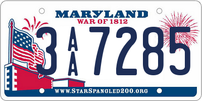 MD license plate 3AA7285