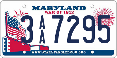 MD license plate 3AA7295