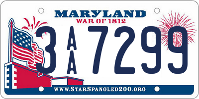 MD license plate 3AA7299