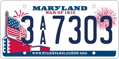 MD license plate 3AA7303