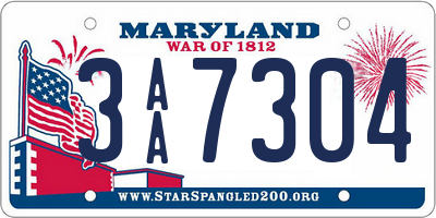 MD license plate 3AA7304