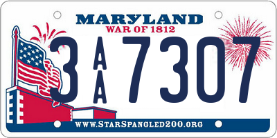 MD license plate 3AA7307