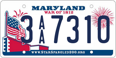 MD license plate 3AA7310
