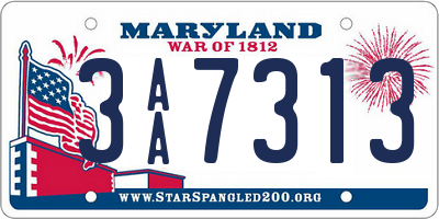 MD license plate 3AA7313