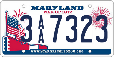 MD license plate 3AA7323