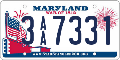 MD license plate 3AA7331