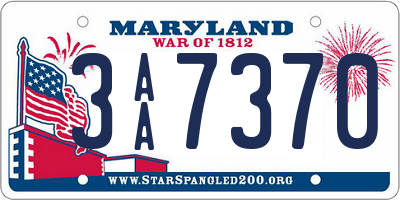 MD license plate 3AA7370