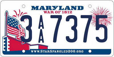 MD license plate 3AA7375