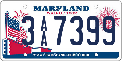 MD license plate 3AA7399