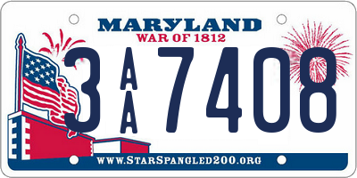 MD license plate 3AA7408