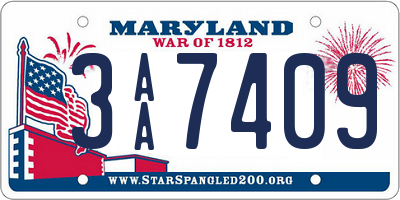 MD license plate 3AA7409