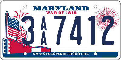 MD license plate 3AA7412