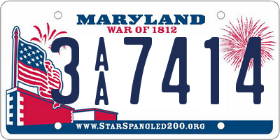 MD license plate 3AA7414