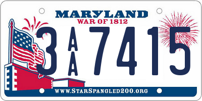 MD license plate 3AA7415