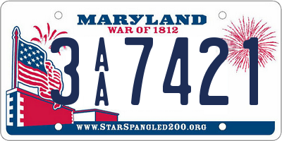 MD license plate 3AA7421