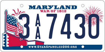 MD license plate 3AA7430