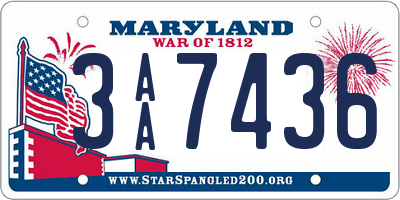 MD license plate 3AA7436