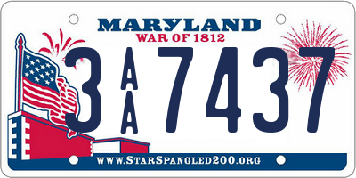 MD license plate 3AA7437