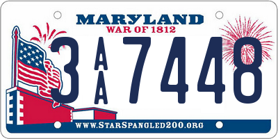 MD license plate 3AA7448