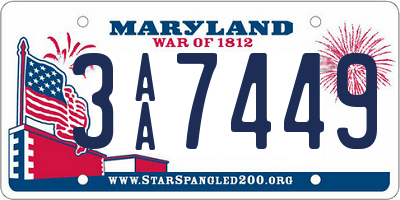 MD license plate 3AA7449